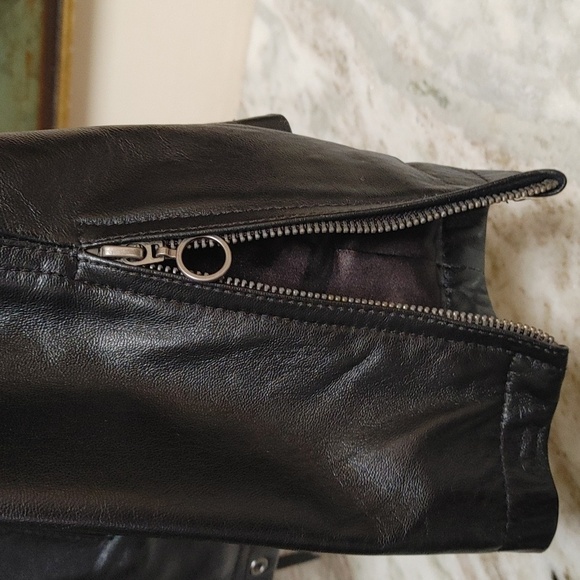 Bradley Black Leather Jacket Size PL - Picture 11 of 14